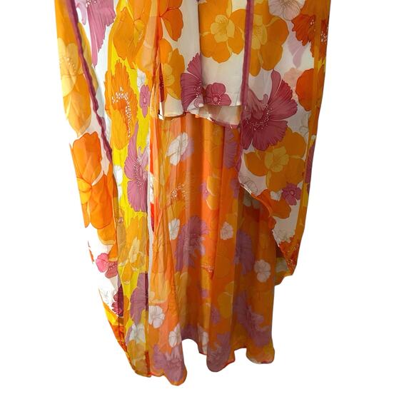 NWT Agua Bendita Victoria White Funky Bloom Floral Maxi Dress Multi Small Resort - Picture 7 of 16